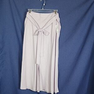 Linen and Rayon Summer Pale Lavender Maxi Skirt